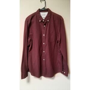 Penguin Original Red/Burgandy Long Sleeve Button Up Shirt
